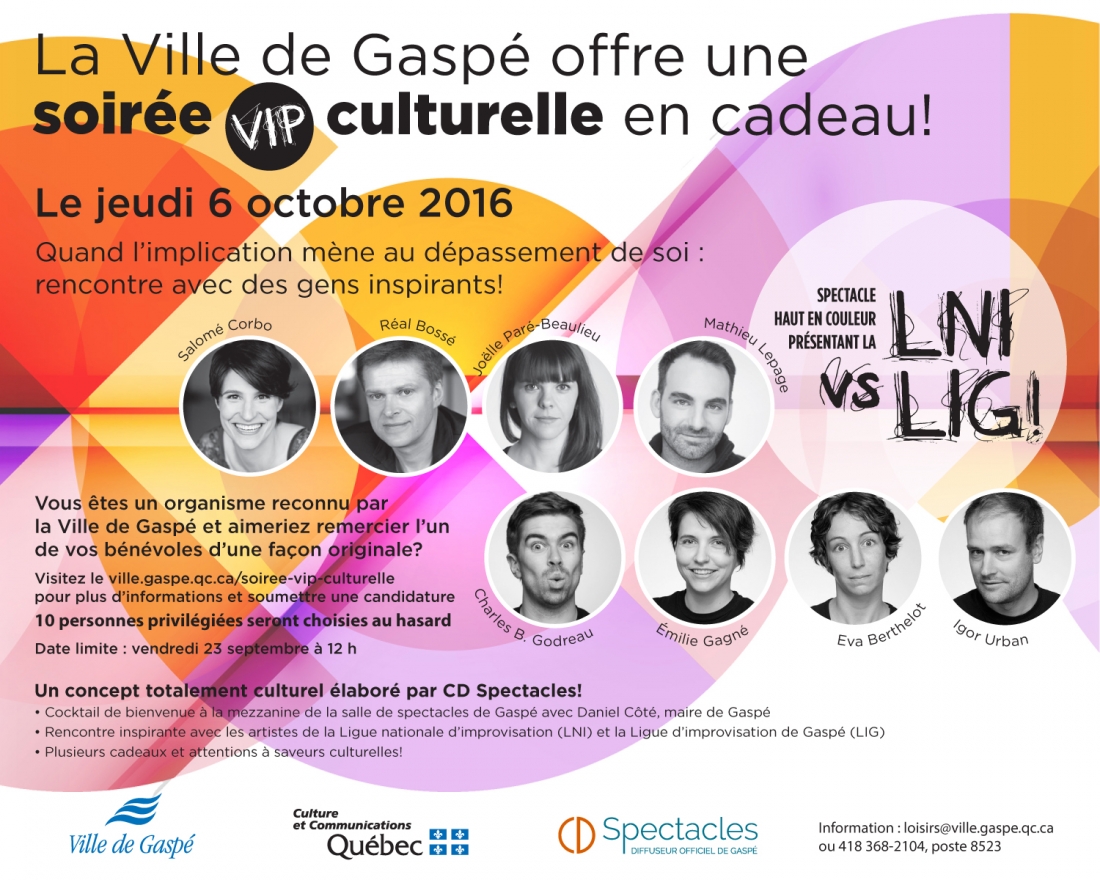 Offrez la chance à un bénévole de vivre sa soirée culturelle VIP!